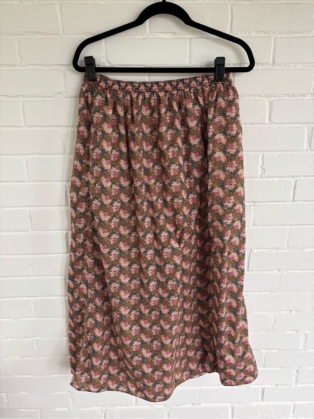 J.Crew Collection Floral Paisley Midi Skirt Elastic Waist Size M